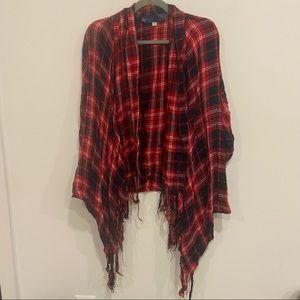 francesca’s | Plaid Fringe Cardigan